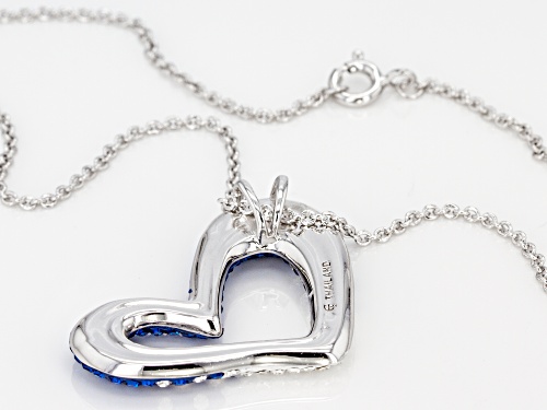 Preciosa Crystal Blue And White Heart Pendant With Chain