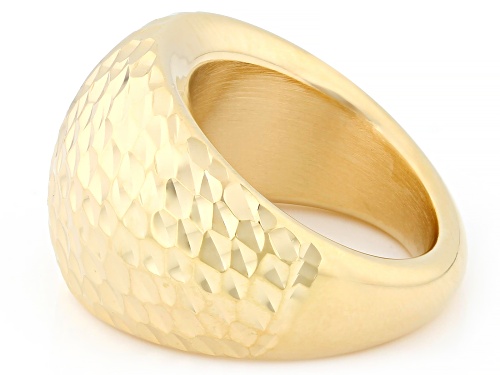 14k Yellow Gold Electroform Diamond Cut Dome Ring - Size 8