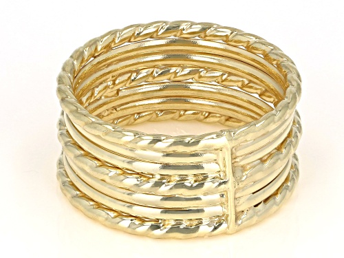 Splendido Oro Divino™ 14K Yellow Gold with Sterling Silver Core Multi-Row Band Ring - Size 8