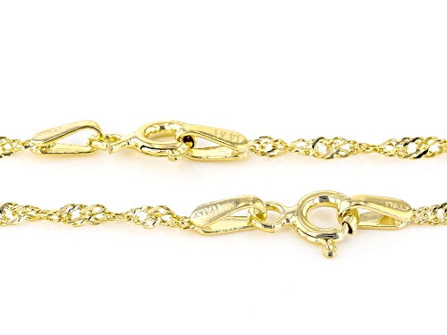 Splendido Oro™ 14k Yellow Gold Diamond Cut Tessuto Singapore 18 And 20 Inch Necklace Set Of Two - Size 20