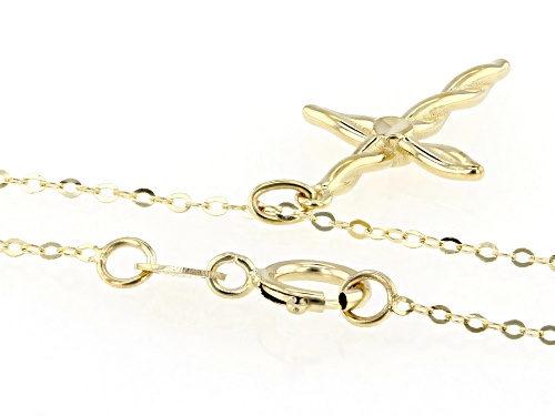 Splendido Oro™ 14k Yellow Gold Twisted Cross Pendant 18 Inch Necklace - Size 18