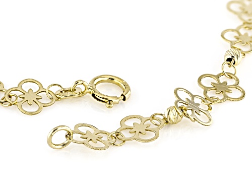 Splendido Oro™ 14k Yellow 7mm Gold Clover Bracelet - Size 7.5