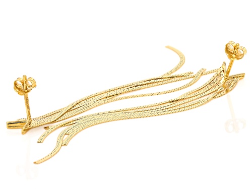 Stefano Oro® 14k Yellow Gold Herringbone Fringe Earrings