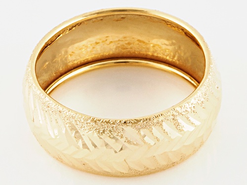 Splendido Oro™ 14k Yellow Gold Diamond Cut Freccia Band Ring - Size 7