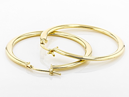 Splendido Oro™ Divino 14k Yellow Gold With A Sterling Silver Core Domed Tube Hoop Earrings
