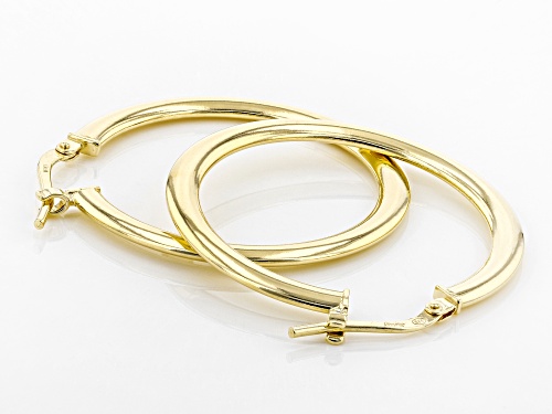 Splendido Oro™ Divino 14k Yellow Gold With a Sterling Silver Core Domed Tube Hoop Earrings