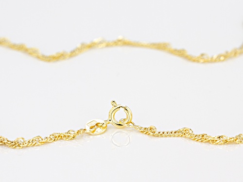 Splendido Oro™ Divino 14k Yellow Gold With a Sterling Silver Core Singapore 20 inch Chain Necklace