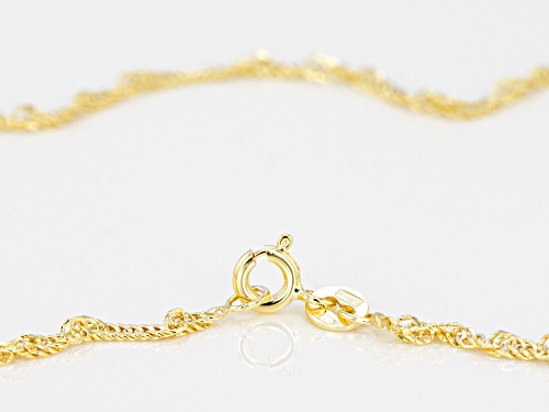 Splendido Oro™ Divino 14k Yellow Gold With a Sterling Silver Core Singapore 24 inch Chain Necklace