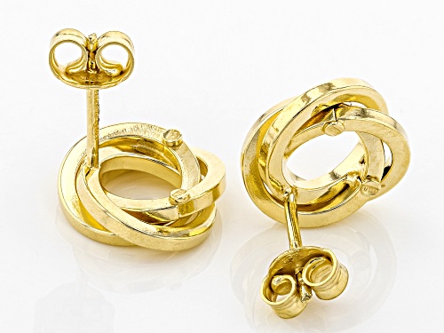 Splendido Oro™ Divino 14K Yellow Gold With Sterling Silver Core Crossover Circle Earrings