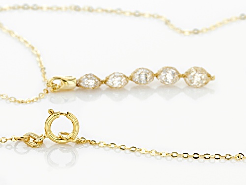 Splendido Oro™ Bella Luce ® Diamond Simulant 14K Yellow Gold Mesh Pendant With Rolo Chain 18 Inch - Size 18