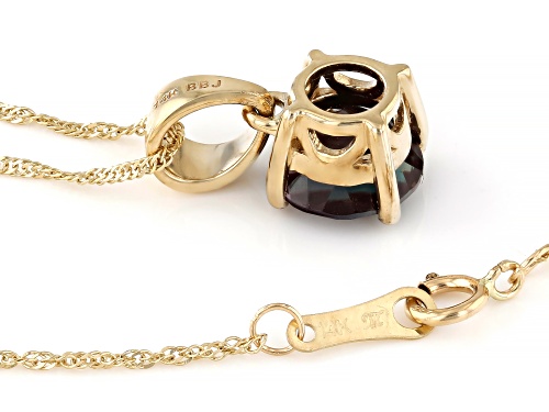 2.54ct Lab Created Alexandrite 14k Yellow Gold Pendant With Chain