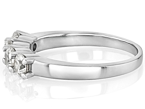1.40ctw Round White Zircon Rhodium Over Sterling Silver Ring - Size 8