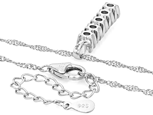 1.75ctw Round White Zircon Rhodium Over Sterling Silver Pendant with Chain