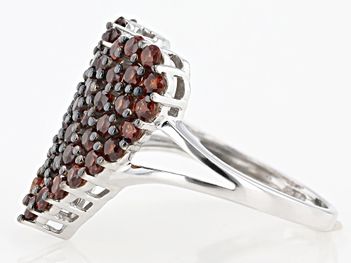 1.96ctw round red Vermelho Garnet™ rhodium over sterling silver heart shape cluster ring - Size 6