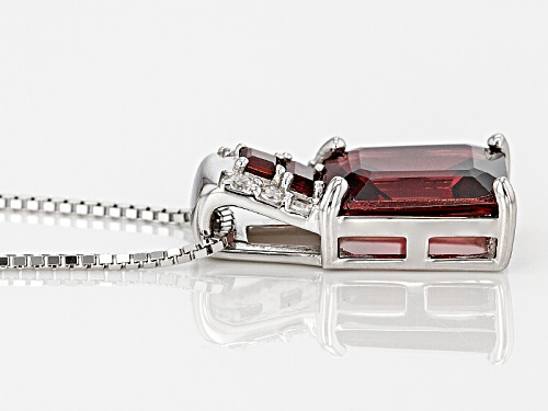3.88ctw Vermelho Garnet™ And .13ctw White Zircon Sterling Silver Pendant With Chain