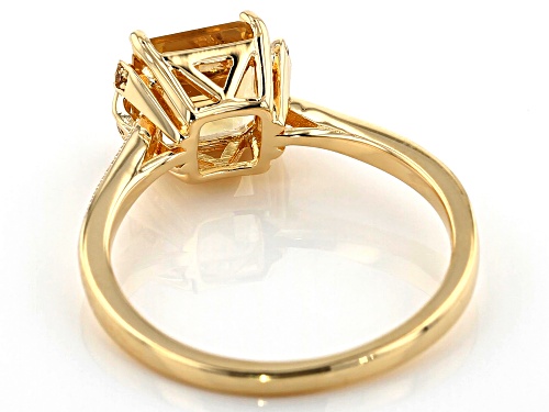1.43ct Square Octagonal Brazilian Citrine & .03ctw Andalusite 18k Yellow Gold Over Silver Ring - Size 7