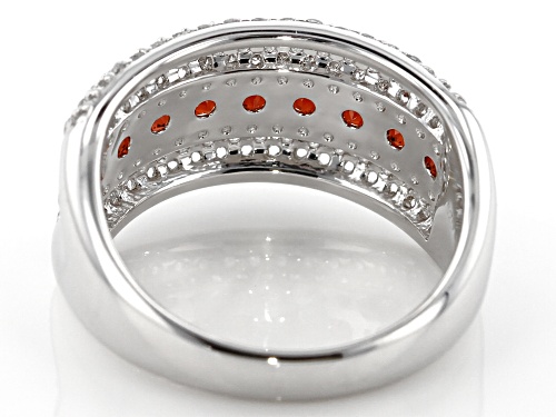 .85ctw Round Pyrope Garnet With 1.25ctw Round White Topaz Sterling Silver Band Ring - Size 8