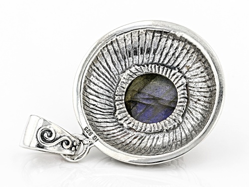Artisan Collection of India™ 12mm Oval Cabochon Labrodorite Sterling Silver Pendant.