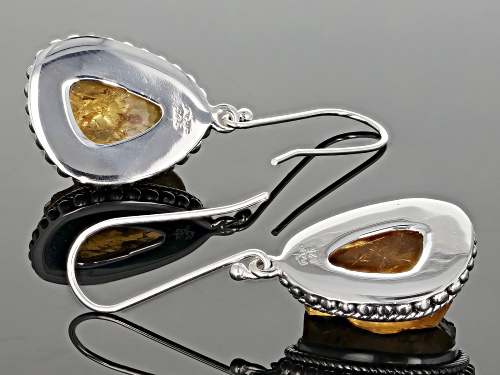 Artisan Collection of India™ Rough Citrine Sterling Silver Dangle Earrings