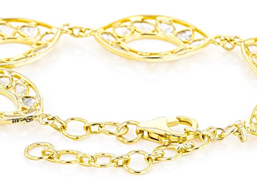 Artisan Collection of India™ Polki Diamond 18K Yellow Gold Over Sterling Silver Bracelet - Size 8