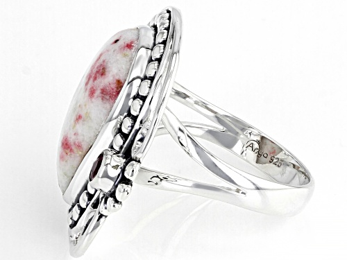 Artisan Collection Of India™ Free-Form Rosalinda And 0.14ct Round Ruby Sterling Silver Ring - Size 9