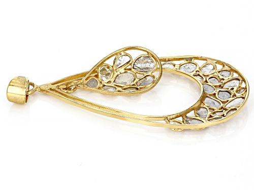 Artisan Collection Of India™ Polki Diamond 18k Yellow Gold Over Sterling Silver Pendant