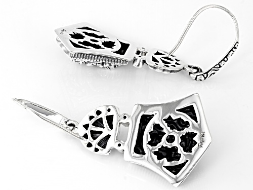 Artisan Collection of India™ 0.07ctw Black Spinel Sterling Silver Goddess Earrings