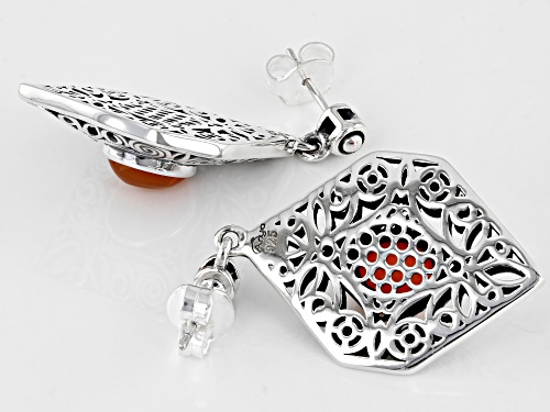 Artisan Collection Of India™ 9x7mm Carnelian Sterling Silver Earrings
