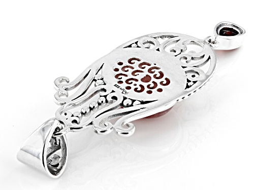 Artisan Collection Of India™ 16x12mm Strawberry Quartz And Garnet Sterling Silver Pendant