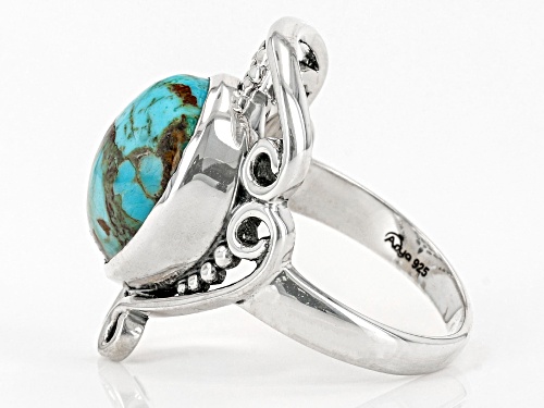 Artisan Collection Of India™ 15x12mm Blue Composite Turquoise Sterling Silver Ring - Size 8