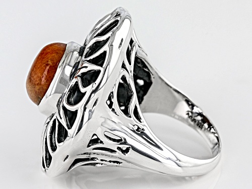 Artisan Collection of India™ 10mm Round Sponge Coral Sterling Silver Sun Ring - Size 9