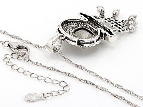 Artisan Collection of India™ 10x8mm Rainbow Moonstone Sterling Silver Pendant With Chain