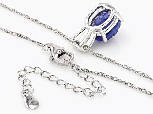 Artisan Collection of India™ 11x9mm Carved Tanzanite Sterling Silver Floral Pendant