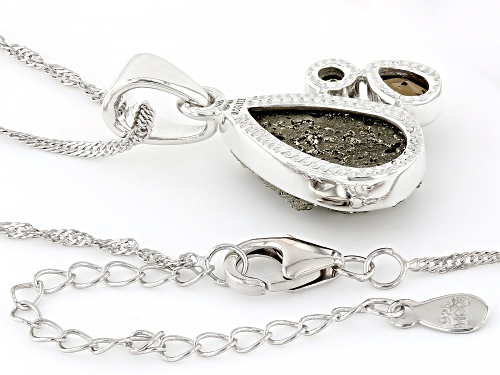 Artisan Collection of India™ Pyrite, Peridot, & Smoky Quartz Sterling Silver Pendant With Chain