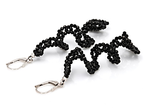 Artisan Collection of India™ Beaded Black Spinel Sterling Silver Swirl Earrings