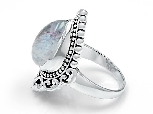 Artisan Collection of India™ 12x16mm Rainbow Moonstone Sterling Silver Solitaire Ring - Size 7