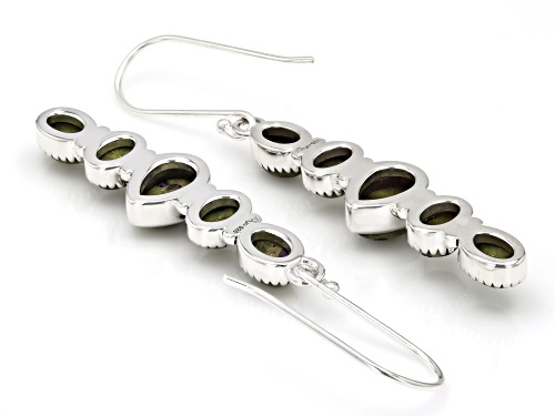 Artisan Collection of India™ Mixed Shape Cabochon Tasmanian Serpentine Sterling Silver Earrings
