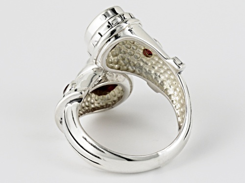 Artisan Gem Collection Of India, 4.25ctw Oval And Round Vermelho Garnet™ Silver Bypass Ring - Size 5