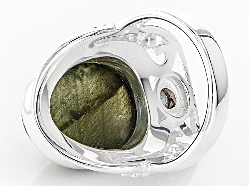 Artisan Collection Of India™ 18x13mm Oval Labradorite And .20ct Mystic Quartz® Silver Ring - Size 5