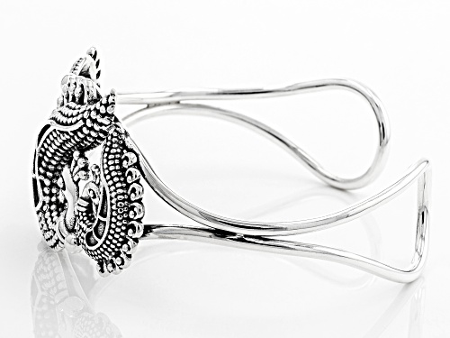 Artisan Collection of India, Sterling Silver Peacock Cuff Bracelet - Size 7