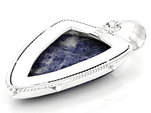 Artisan Collection Of India™ 42x23mm Fancy Triangle Shape Sodalite Sterling Silver Pendant