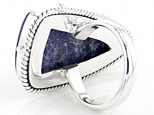 Artisan Collection Of India™ 30x16mm Fancy Triangle Shape Sodalite Silver Solitaire Ring - Size 7