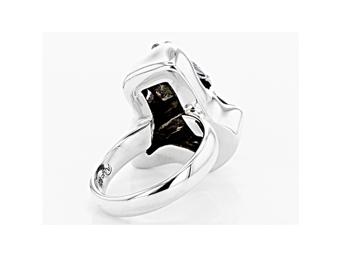 Artisan Collection Of India™ Free Form Meteorite Rough Sterling Silver Solitaire Ring - Size 9