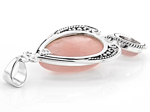 Artisan Collection of India™ 10-30mm Pear & Oval Rose Quartz Sterling Silver Pendant