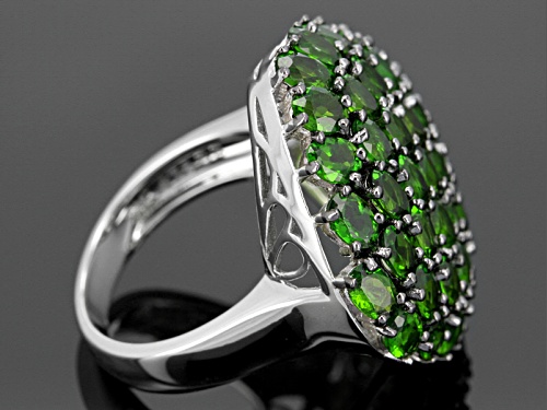 5.92ctw Oval Russian Chrome Diopside Sterling Silver Ring - Size 4