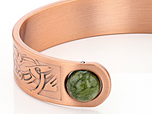 Artisan Collection Of Ireland™ 10mm Round Connemara Marble Copper Over Brass Celtic Cuff Bracelet - Size 8