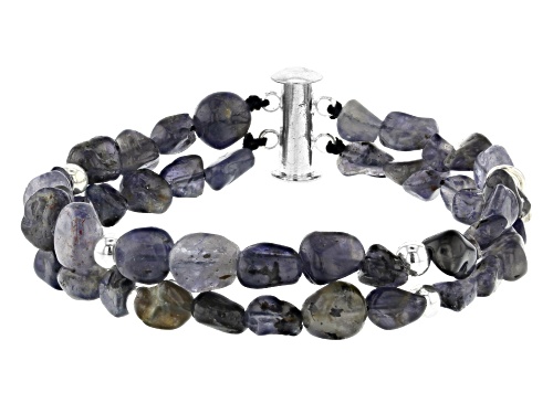 Artisan Collection of Ireland™ Free Form Iolite Nugget Silver Bead Necklace and Bracelet Set