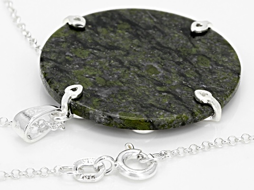 Artisan Collection Of Ireland™ 30mm Round Connemara Marble Sterling Silver Pendant With Chain
