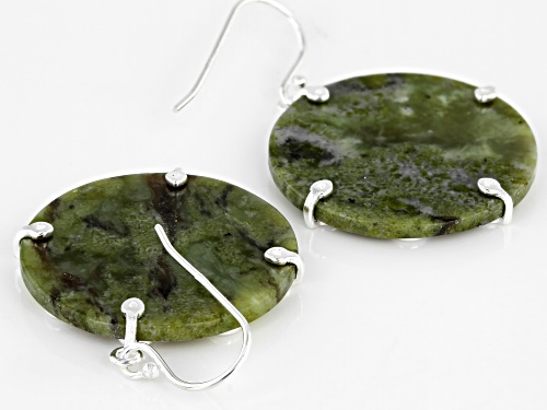 Artisan Collection Of Ireland™ 25mm Round Connemara Marble Sterling Silver Overlay Earrings