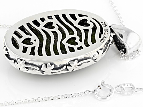 Artisan Collection of Ireland™ Oval Connemara Marble Sterling Silver Pendant With Chain